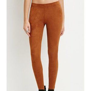 Forever 21 faux suede brown leggings Size L